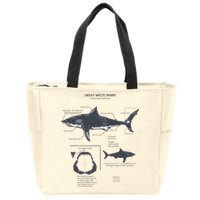 Great White Shark Anatomy Marine Biologist Zip Tote Bag