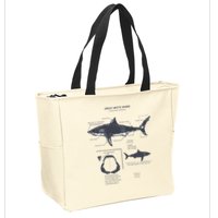 Great White Shark Anatomy Marine Biologist Zip Tote Bag
