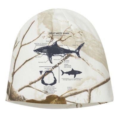 Great White Shark Anatomy Marine Biologist Kati - Camo Knit Beanie