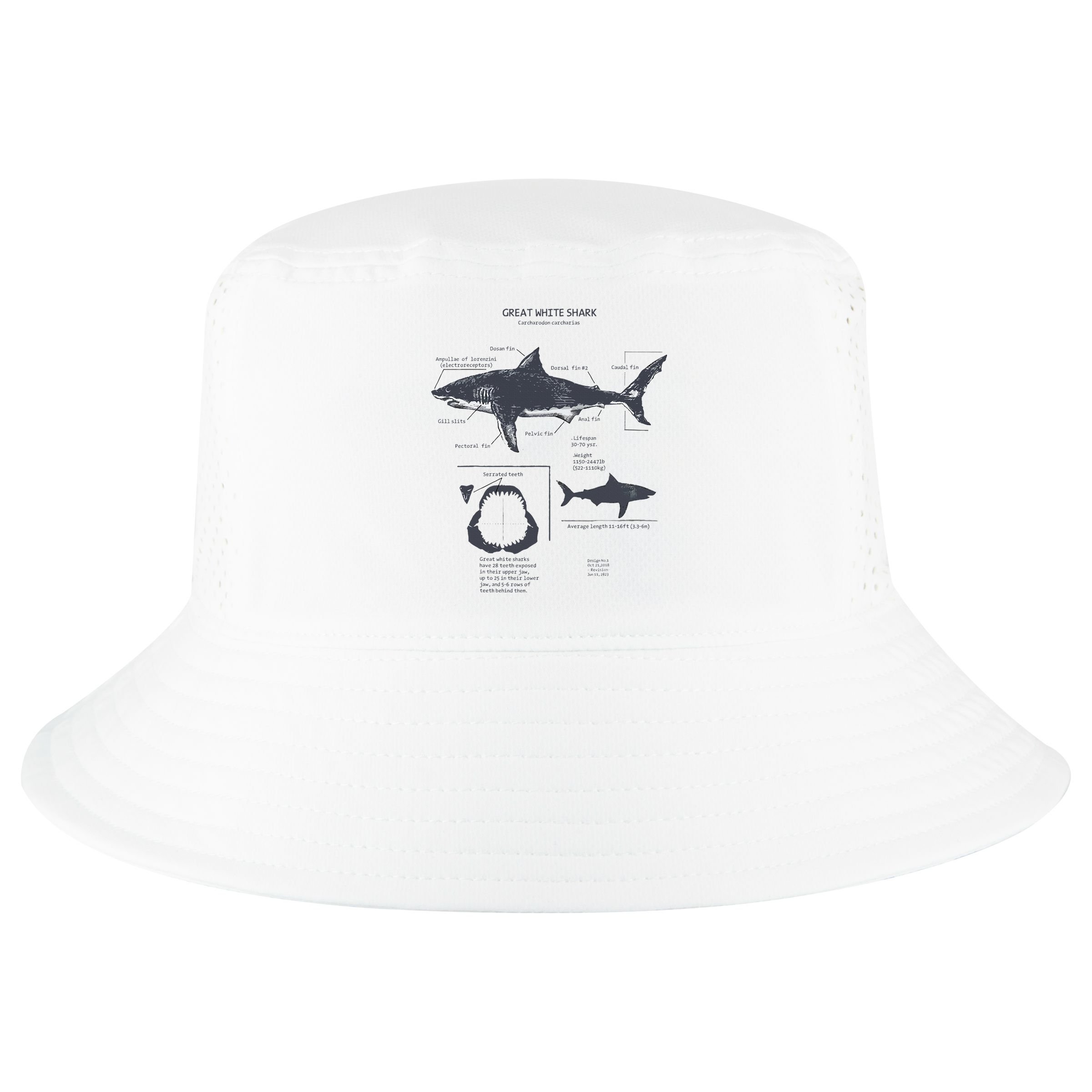 Great White Shark Anatomy Marine Biologist Cool Comfort Performance Bucket Hat