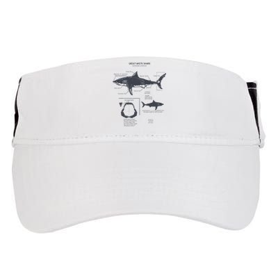 Great White Shark Anatomy Marine Biologist Adult Drive Performance Visor