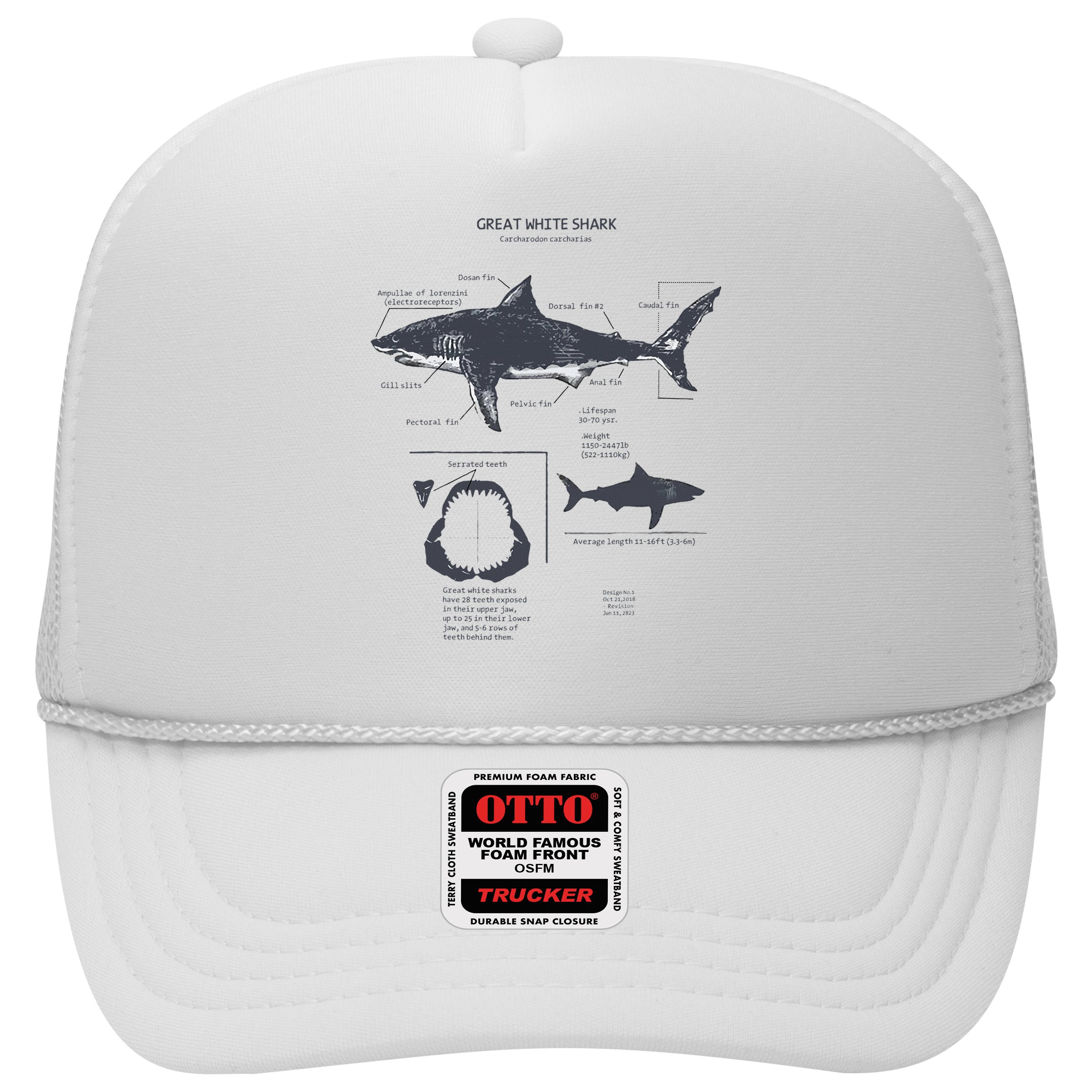 Great White Shark Anatomy Marine Biologist Hat