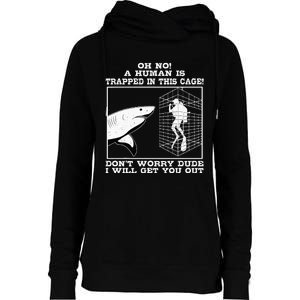 Great White Shark Ocean Biologists Largest Predator Fish Womens Funnel Neck Pullover Hood