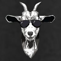 Goat With Sunglasses 7 Panel Mesh Trucker Snapback Hat