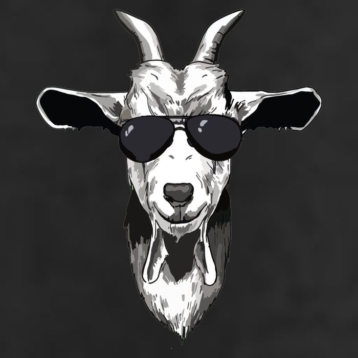 Goat With Sunglasses 7 Panel Mesh Trucker Snapback Hat