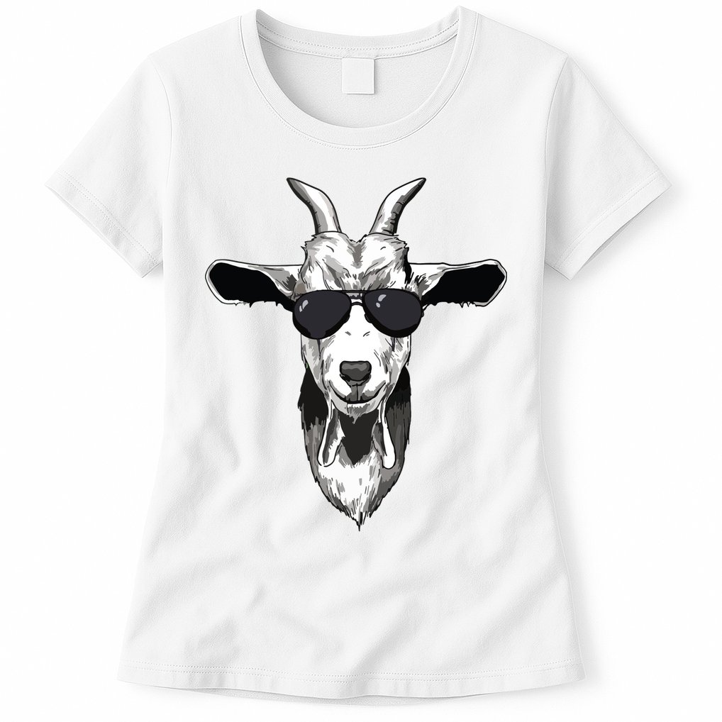 Goat With Sunglasses Womens T-Shirt