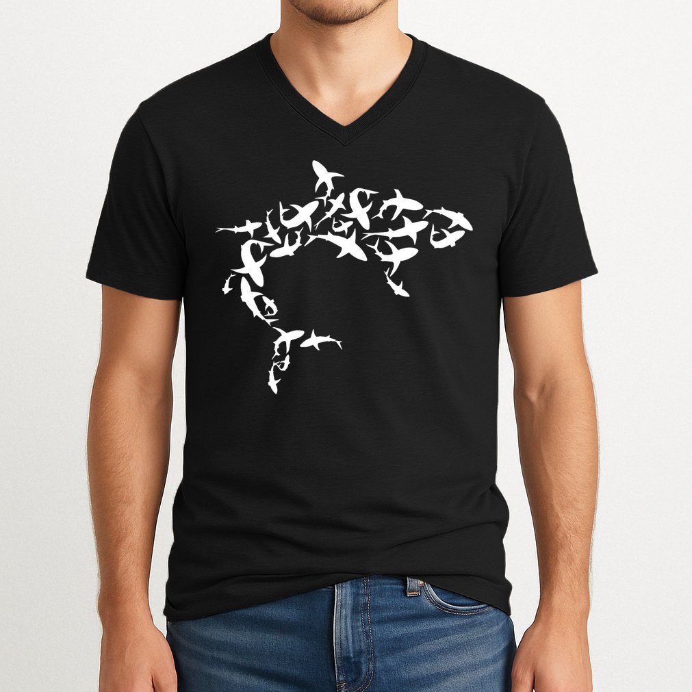 Great White Shark Lover Marine Biology Animal Science V-Neck T-Shirt