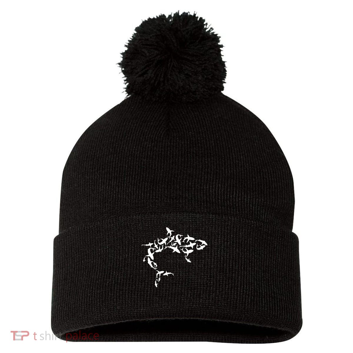 Great White Shark Lover Marine Biology Animal Science Pom Pom 12in Knit Beanie