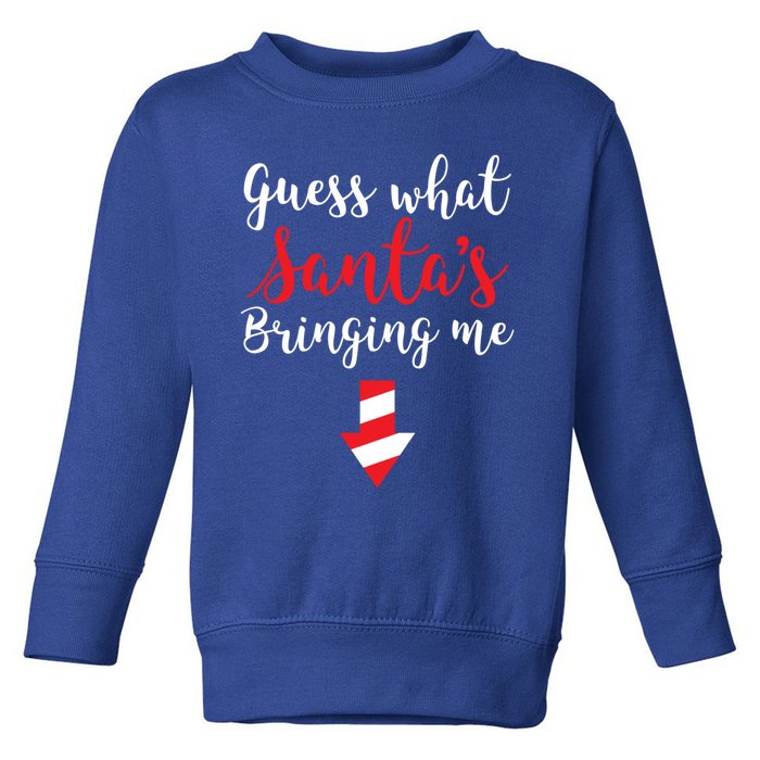 Guess What SantaS Bringing Me Family Pregnancy Funny Gift Toddler Sweatshirt