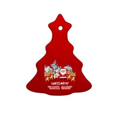 Guess Who Santa Gang And Cow Ceramic Tree Ornament