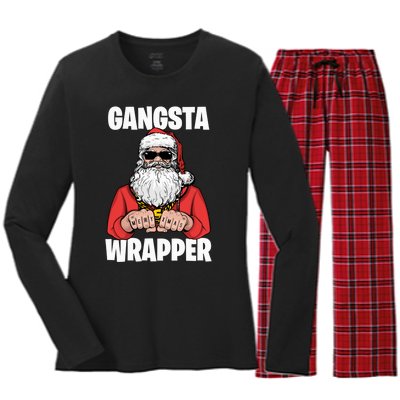 Gangsta Wrapper Sweatshirt Women's Long Sleeve Flannel Pajama Set 