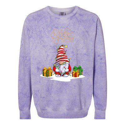 Gnome With Snow Xmas Funny Merry Christmas Colorblast Crewneck Sweatshirt