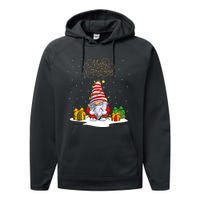 Gnome With Snow Xmas Funny Merry Christmas Performance Fleece Hoodie