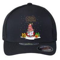 Gnome With Snow Xmas Funny Merry Christmas Flexfit Unipanel Trucker Cap