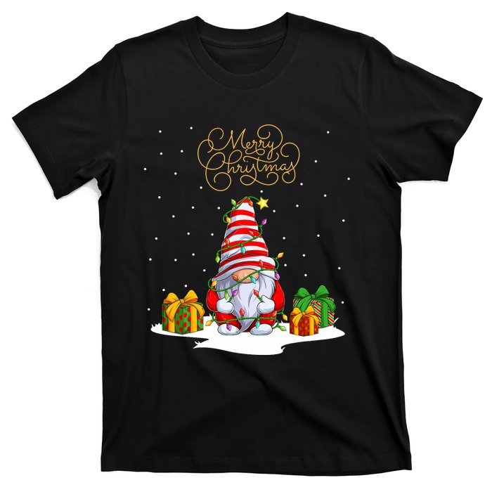 Gnome With Snow Xmas Funny Merry Christmas T-Shirt