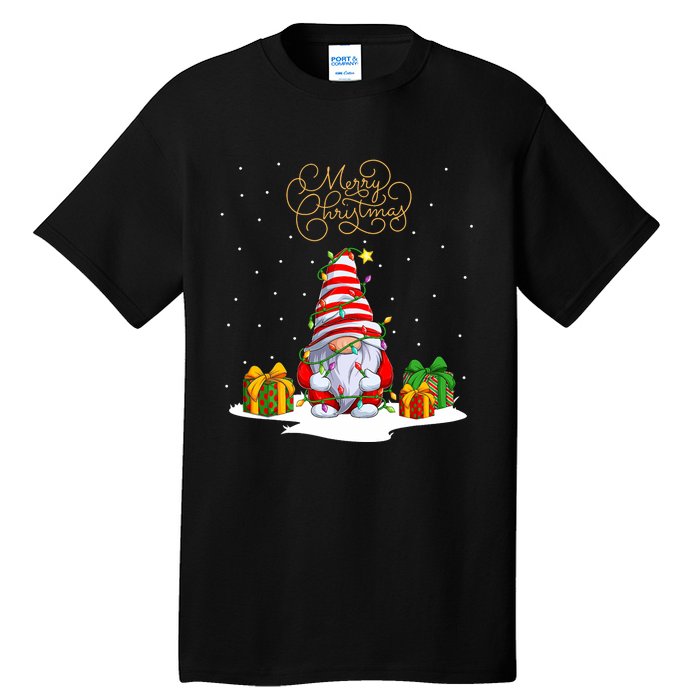 Gnome With Snow Xmas Funny Merry Christmas Tall T-Shirt