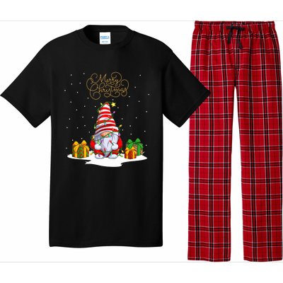 Gnome With Snow Xmas Funny Merry Christmas Pajama Set