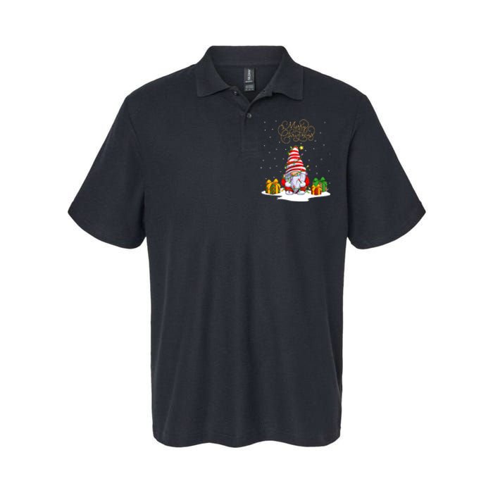 Gnome With Snow Xmas Funny Merry Christmas Softstyle Adult Sport Polo