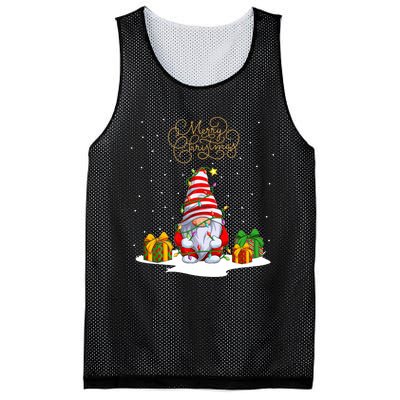 Gnome With Snow Xmas Funny Merry Christmas Mesh Reversible Basketball Jersey Tank