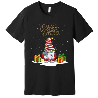 Gnome With Snow Xmas Funny Merry Christmas Premium T-Shirt