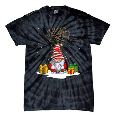 Gnome With Snow Xmas Funny Merry Christmas Tie-Dye T-Shirt