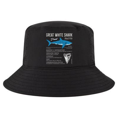 Great White Shark Facts Educational Shark Lover Sharks Tooth Cool Comfort Performance Bucket Hat