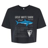 Great White Shark Facts Educational Shark Lover Sharks Tooth Bella+Canvas Jersey Crop Tee