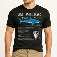 Great White Shark Facts Educational Shark Lover Sharks Tooth Cooling Performance Crew T-Shirt