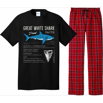 Great White Shark Facts Educational Shark Lover Sharks Tooth Pajama Set