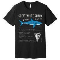 Great White Shark Facts Educational Shark Lover Sharks Tooth Premium T-Shirt