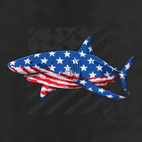 Great White Shark USA Flag Week Sharks Adult Drive Performance Visor