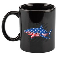 Great White Shark USA Flag Week Sharks 11oz C Handle Ceramic Mug