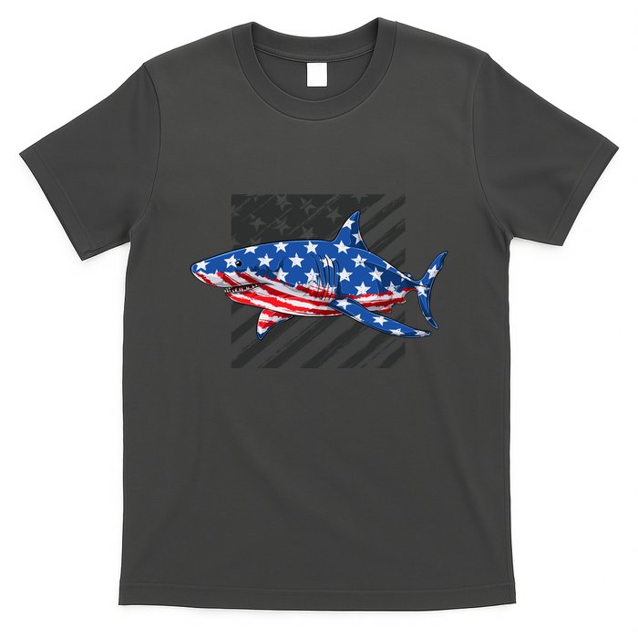 Great White Shark USA Flag Week Sharks T-Shirt