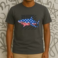 Great White Shark USA Flag Week Sharks T-Shirt