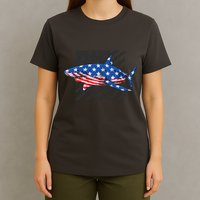 Great White Shark USA Flag Week Sharks T-Shirt