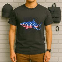 Great White Shark USA Flag Week Sharks T-Shirt