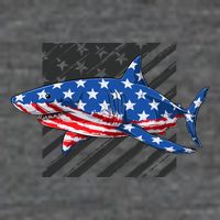 Great White Shark USA Flag Week Sharks T-Shirt
