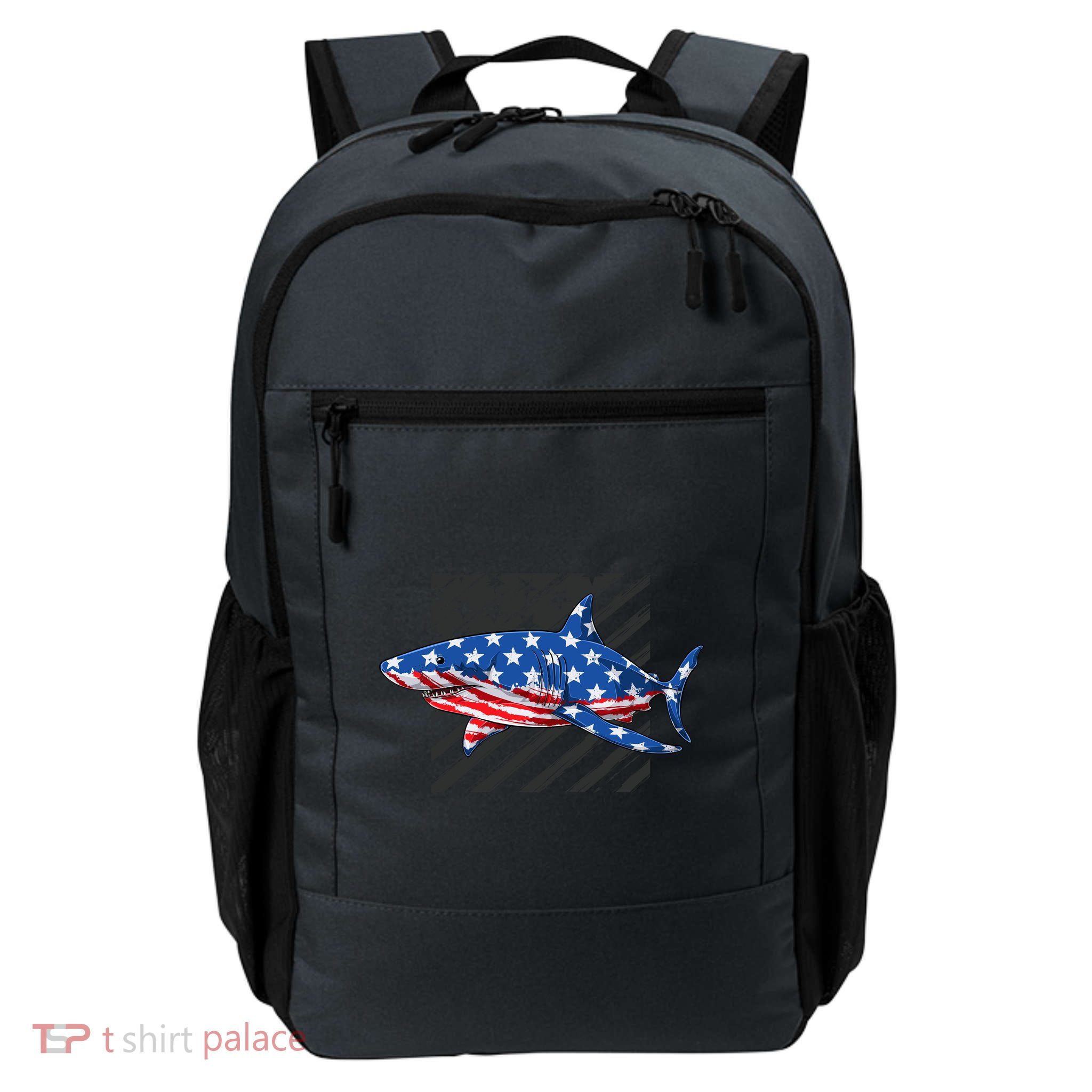 Great White Shark USA Flag Week Sharks Daily Commute Backpack