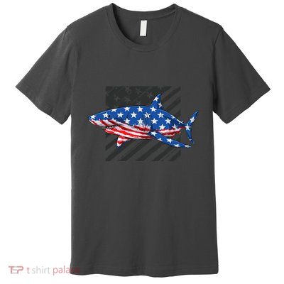 Great White Shark USA Flag Week Sharks Premium T-Shirt
