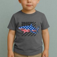 Great White Shark USA Flag Week Sharks Toddler T-Shirt