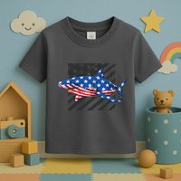 Great White Shark USA Flag Week Sharks Toddler T-Shirt