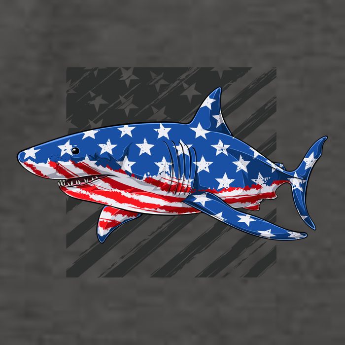 Great White Shark USA Flag Week Sharks Vector Backpack