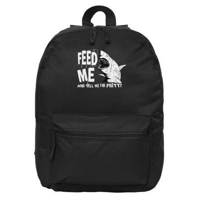 Great White Shark Feed Me Largest Predator Ocean Biologists 16 in Basic Backpack