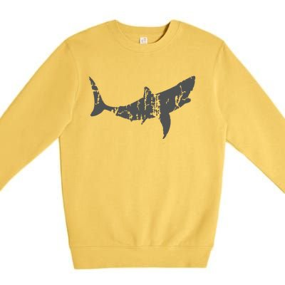 Great White Shark Vintage Design Great White Shark Print Premium Crewneck Sweatshirt