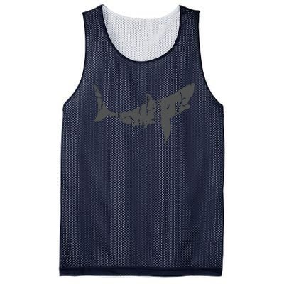 Great White Shark Vintage Design Great White Shark Print Mesh Reversible Basketball Jersey Tank