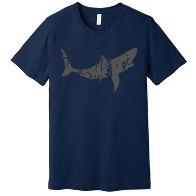 Great White Shark Vintage Design Great White Shark Print Premium T-Shirt