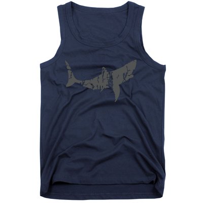 Great White Shark Vintage Design Great White Shark Print Tank Top