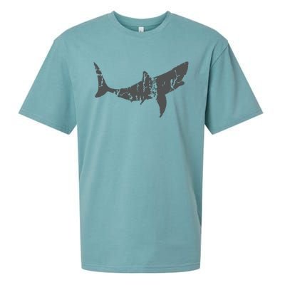 Great White Shark Vintage Design Great White Shark Print Sueded Cloud Jersey T-Shirt