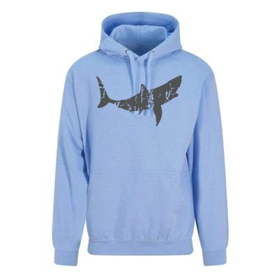 Great White Shark Vintage Design Great White Shark Print Unisex Surf Hoodie