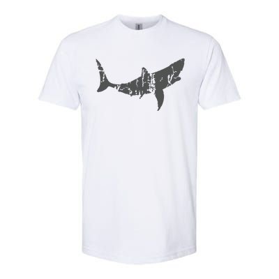 Great White Shark Vintage Design Great White Shark Print Softstyle CVC T-Shirt